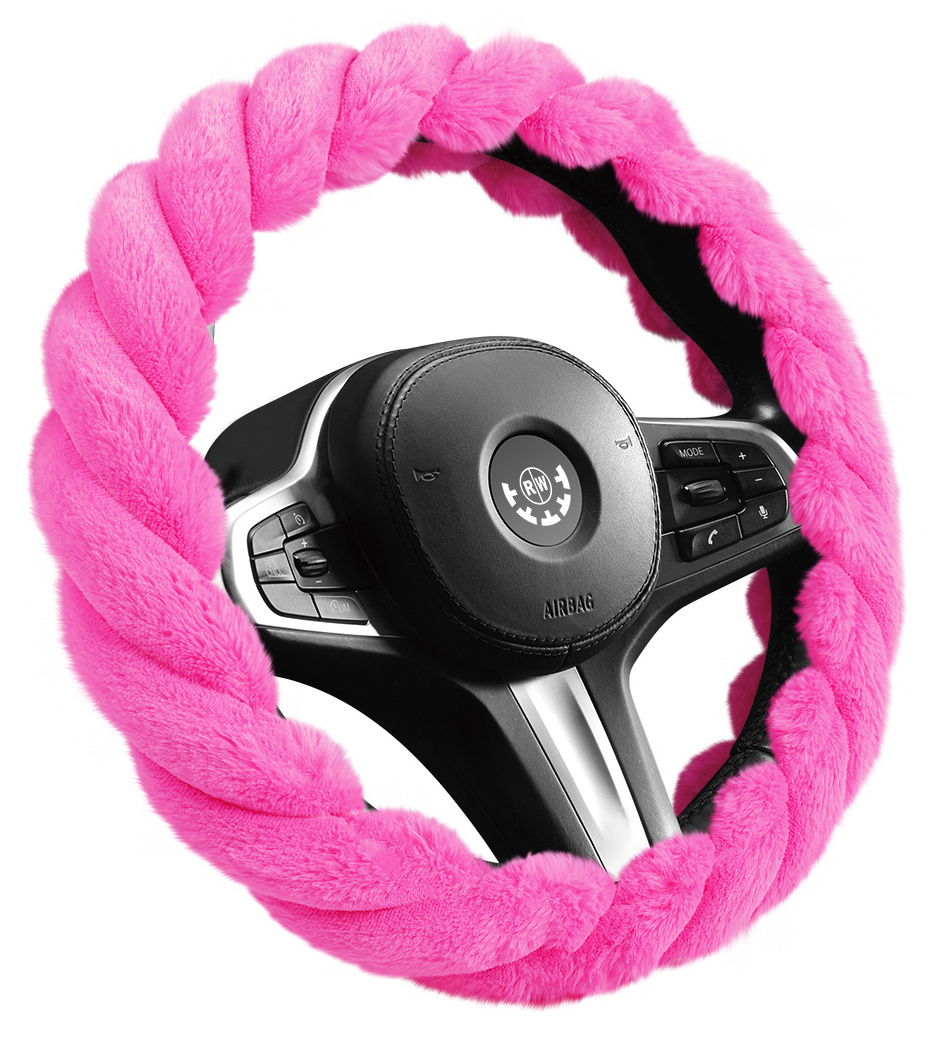 Factory Wholesale Hot Selling Car Wheel Protector Plush Cute Car Interior Accessory Fashion Steering Wheel Cover for Women Girls