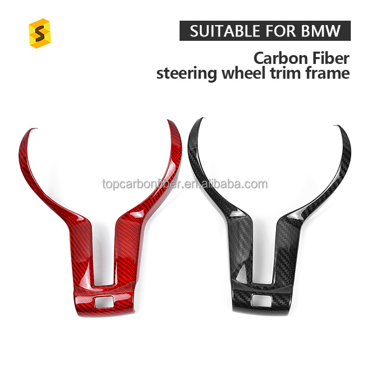 ES Real Carbon Fiber Steering Wheel Frame Trim Sticker For BMW F20 F22 F30 F32 F10 F06 F12 F48 Car Interior Accessories