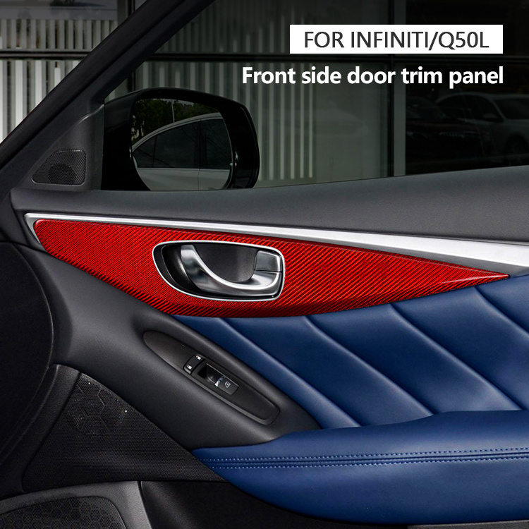 ES N-YFND-339 Car Interior Accessories Carbon Fiber Rear Side Door Trim Panel FOR Infiniti Q50 2015-2022 Car Accessories