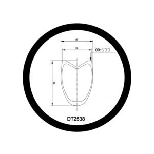 DT2538 High-End Hot Selling Full Carbon Fiber T700 T800 Tubular Rims For Carbon Road Gravel Bike