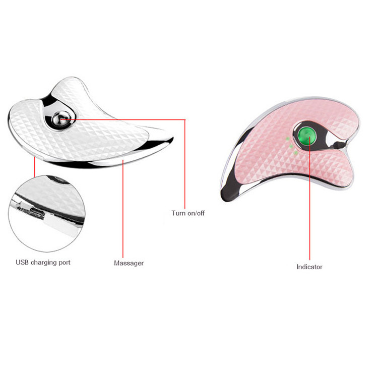 multifunctional hot facial guasha board eye lifting electric phototherapy shape face massager tool