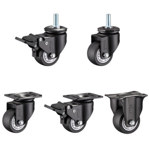 YTOP 1.5 Inch 2 Inch Swivel Caster Wheels Locking Casters Heavy Duty Metric M8 20mm Threaded Stem TPU Caster