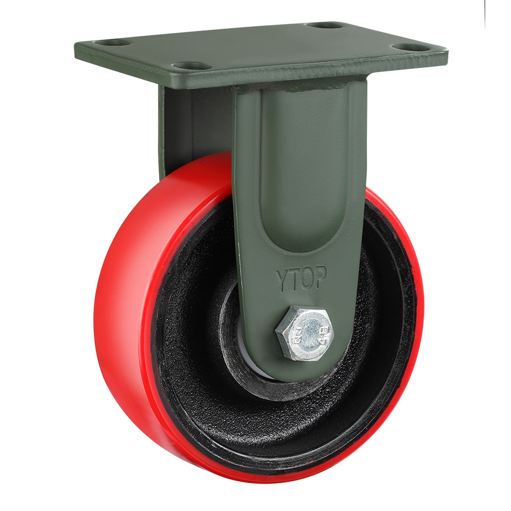 High value quality load 1 ton 6 inch 8 inch extra heavy duty iron core polyurethane pu caster wheel Industrial