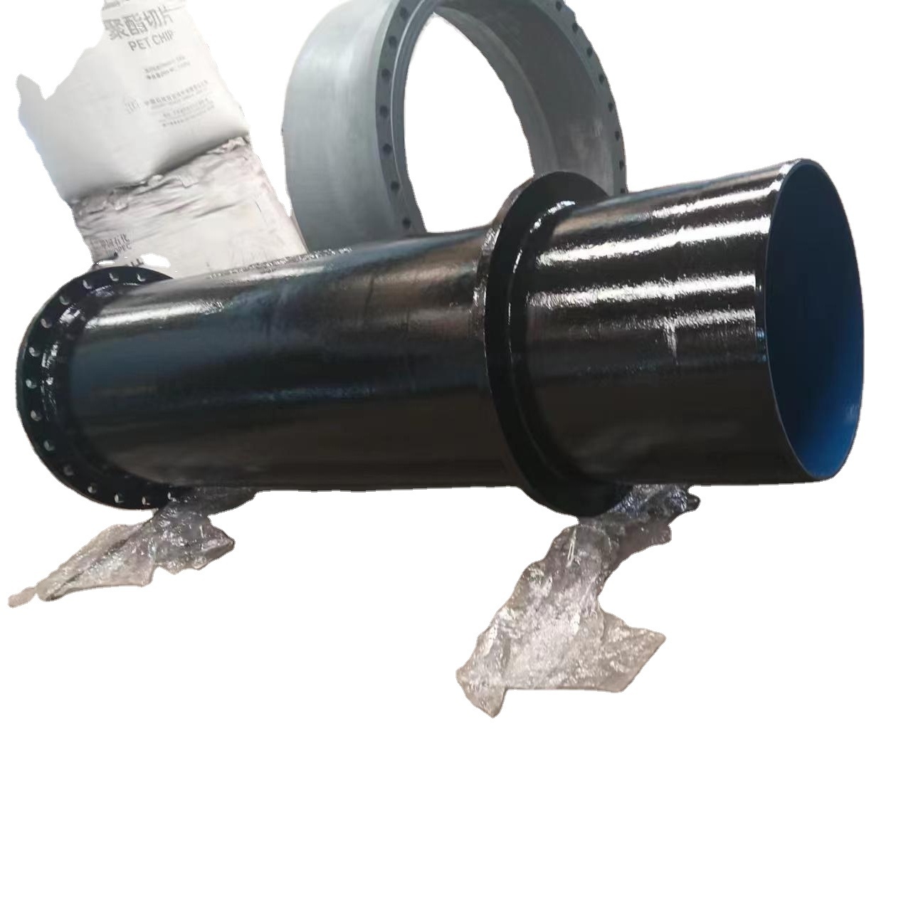 water/waste water treatment plant construction Ductile Iron double Pipe Fittings double flange cast pipe with puddle flange