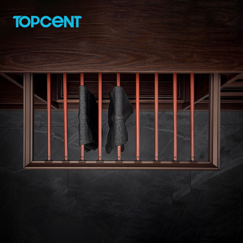 TOPCENT Wardrobes organizer hardware accessories pull out pants rack sliding wire baskets cabinet wardrobe bedroom