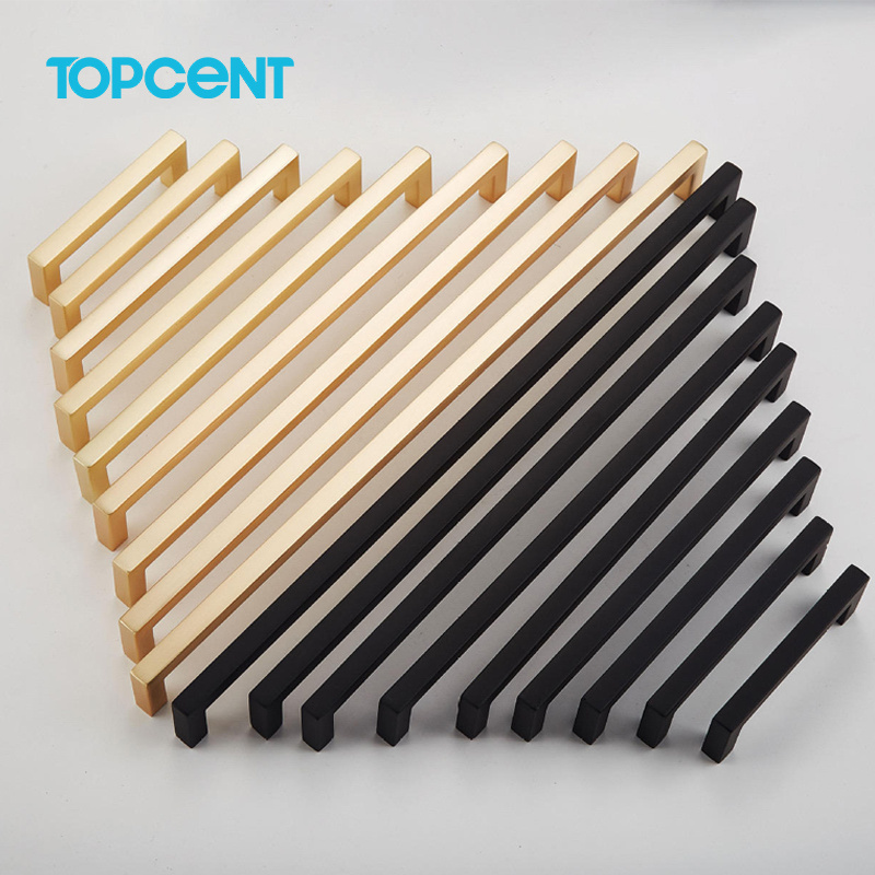 TOPCENT Modern style  furniture handle kitchen pull cabinet solid square bar handle