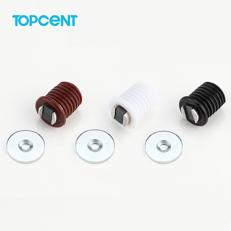 TOPCENT  White Plastic Housing Plate Door kitchen furniture cabinet magnetic latch door catch