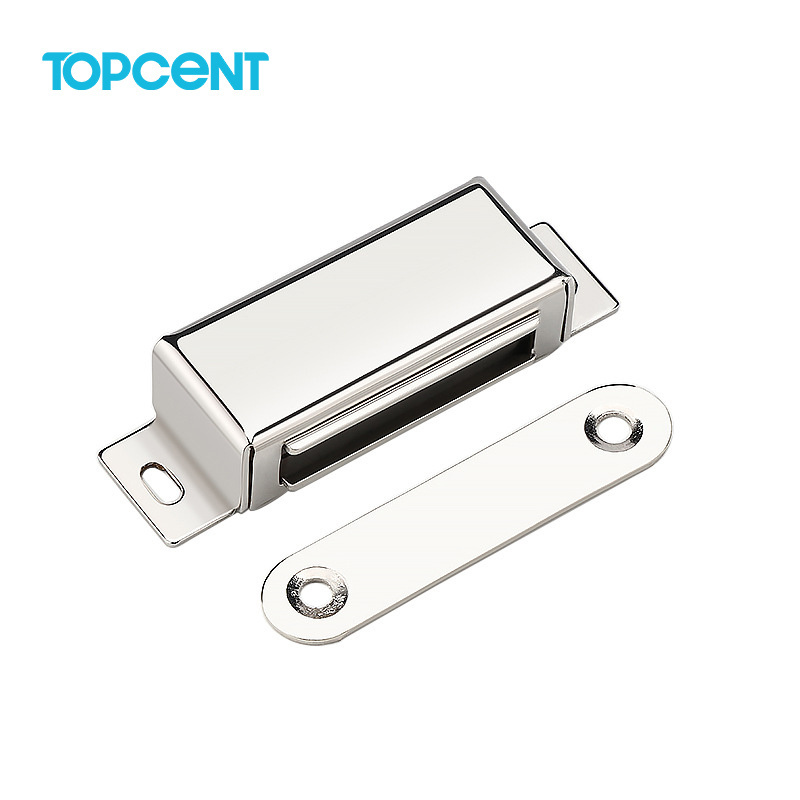 TOPCENT  White Plastic Housing Plate Door kitchen furniture cabinet magnetic latch door catch