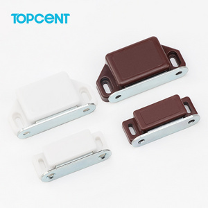 TOPCENT  White Plastic Housing Plate Door kitchen furniture cabinet magnetic latch door catch