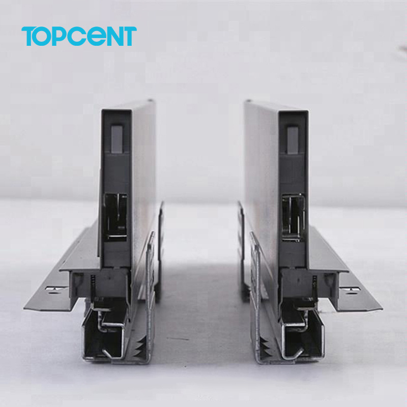 TOPCENT Soft Closing Metal Box Drawer Slide Elegant Slim Tendem Box Kitchen Drawer System for Furniture Cabinet Drawer