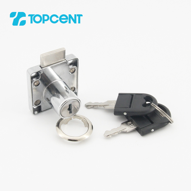 TOPCENT Nickel Plated Iron Material 138-22 Drawer Locks with Two Plastic Keys