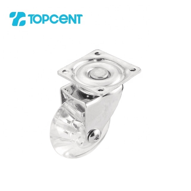 TOPCENT 3 inch 11/22 10/22 stem white roller polyurethane swivel office chair caster wheels for chair