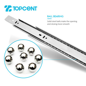 TOPCENT Kitchen cabiner drawer  45mm SS201 / SS304  normal heavy duty ball bearing stainless steel drawer slides