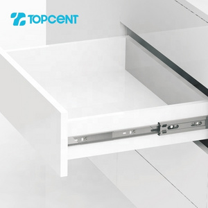 Topcent Furniture hardware Cabinet Kitchen 45 mm Drawer Channel Drawer Slider ball bearing push to open slide