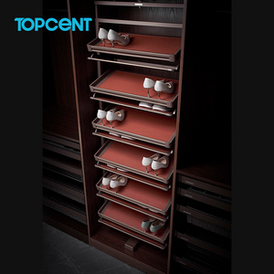 TOPCENT Large Capacity Multifunctional Adjustable 360 degree rotating shoe rack