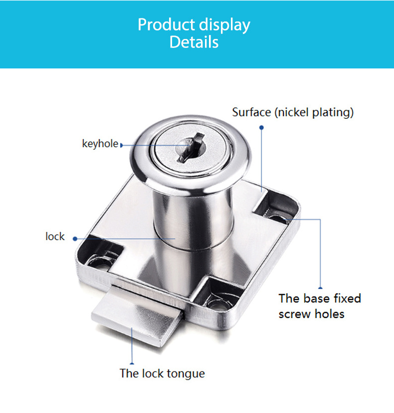 TOPCENT furniture hardware desk 138-22 drawer lock with key