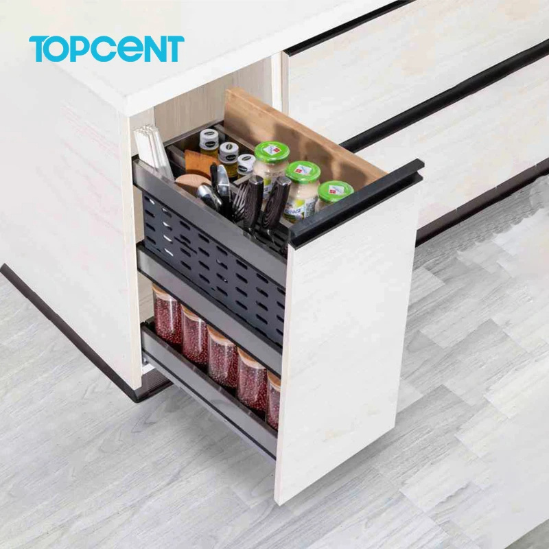 Topcent Closet Drawers & Cabinet Organizers Side Mounted Sliding Pull Out Metal Mesh Wire Stock Basket Drawers Basket