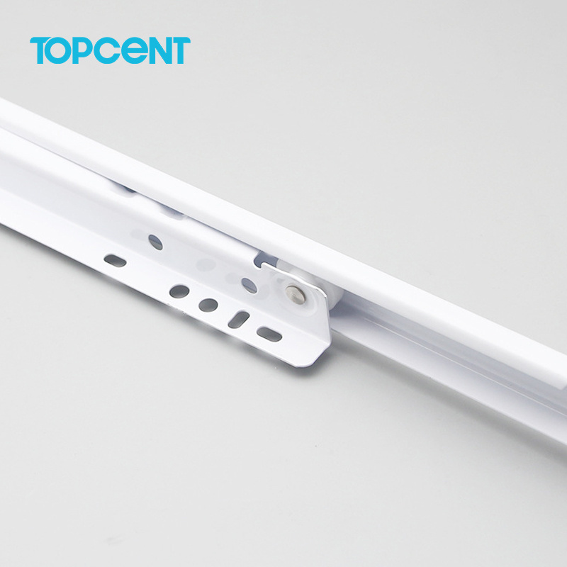 TOPCENT Furniture Hardware cabinet rails roller drawer runner telescopic channel drawer slides with roller