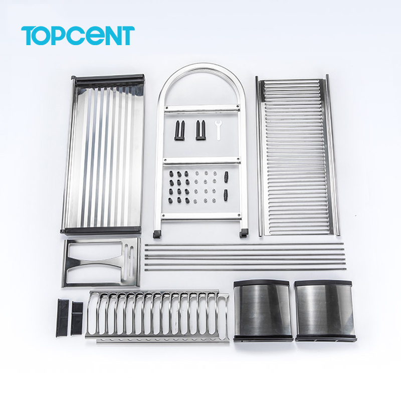 TOPCENT kitchen stainless steel 3 tier dish rack storage racks