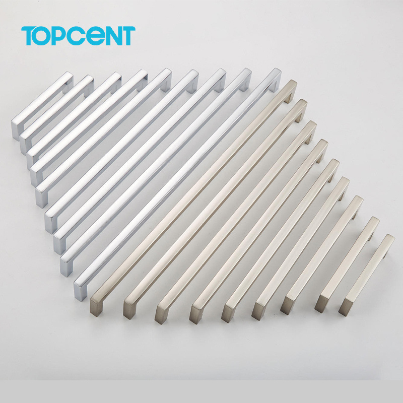 TOPCENT Modern style  furniture handle kitchen pull cabinet solid square bar handle