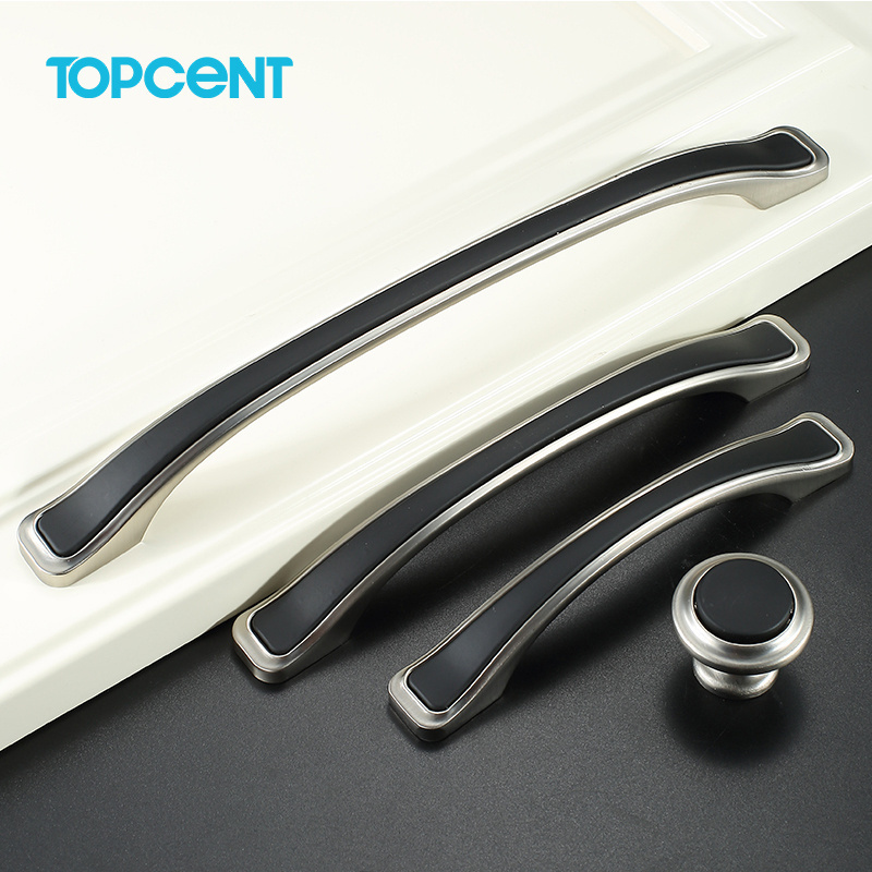 TOPCENT Matte Black Cabinet Hardware Black Cabinet Pulls Knobs Furniture handles