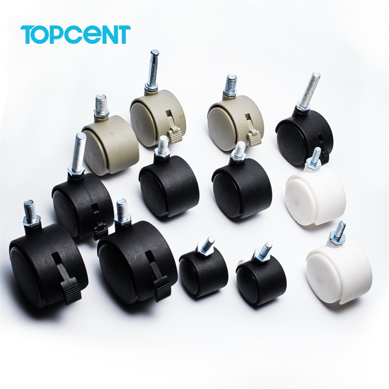 TOPCENT Furniture Caster Wheel  Wheelchair Adjustable Nylon 2 Inch Office Chair Wheels