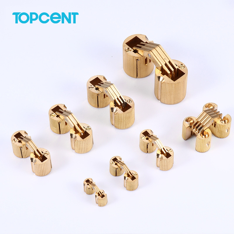 TOCPENT furniture hardware 180 degree small concealeddoor hinge solid brass hinge