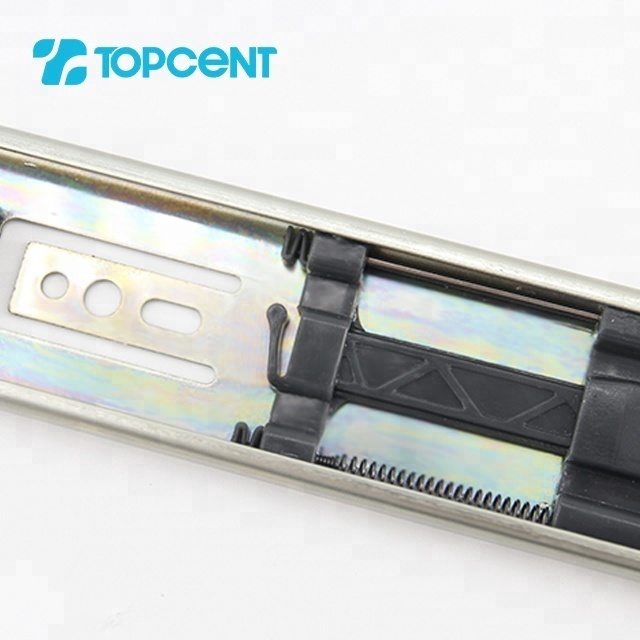 Topcent center mount telescopic ball bearing soft close drawer slide