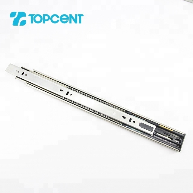 Topcent center mount telescopic ball bearing soft close drawer slide