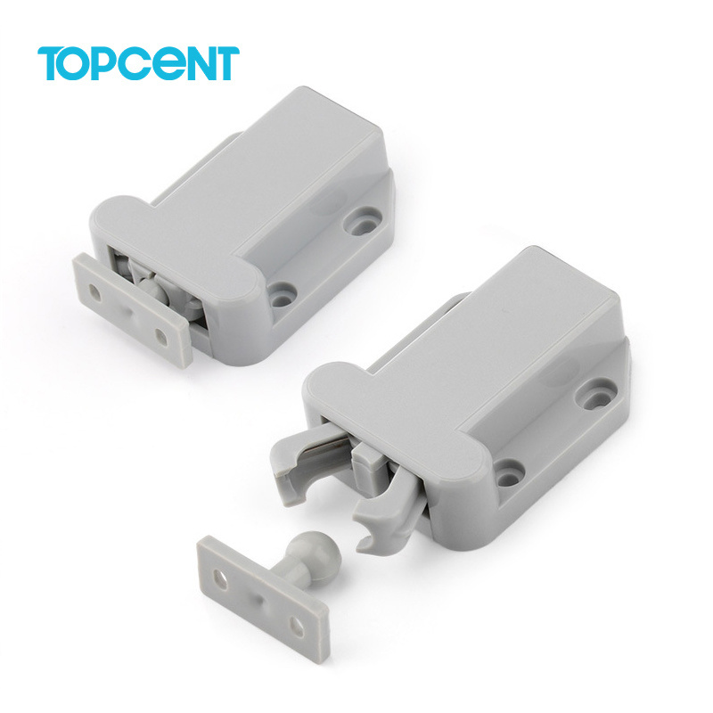 TOPCENT Plastic push to lock latch & nylon Release door latch hidden Door Catches Door Closer by Press switch hidden lock