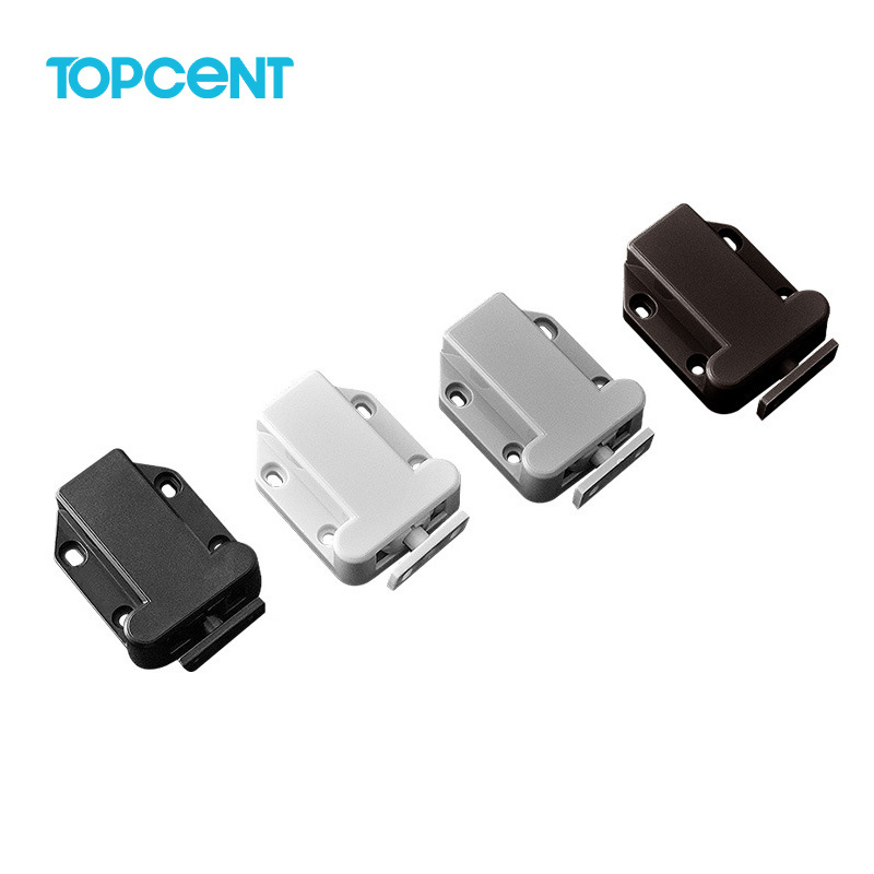 TOPCENT Plastic push to lock latch & nylon Release door latch hidden Door Catches Door Closer by Press switch hidden lock