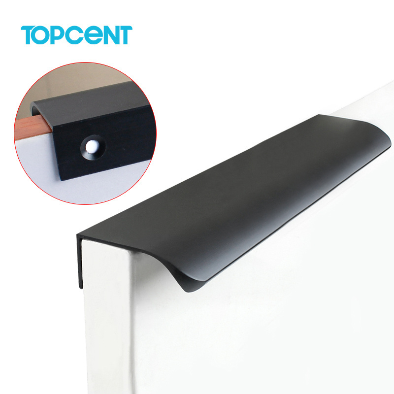 TOPCENT aluminum Hidden Drawer Hardware Kitchen cabinet door Pull Handles