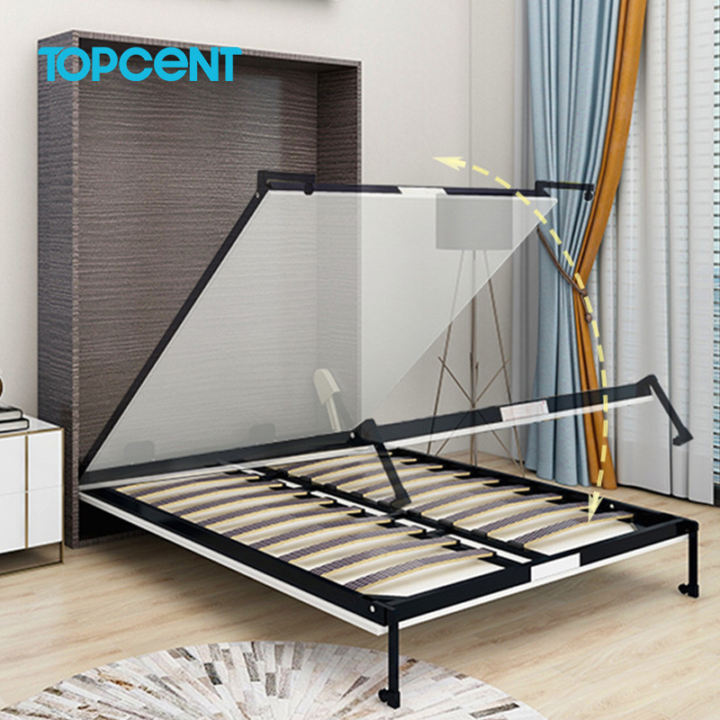 TOPCENT hidden horizontal wall beds space saving  vertical wall bed folding murphy wall bed mechanism