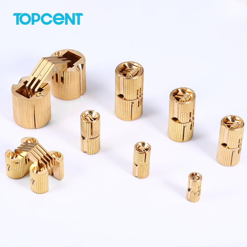 TOCPENT furniture hardware 180 degree small concealeddoor hinge solid brass hinge