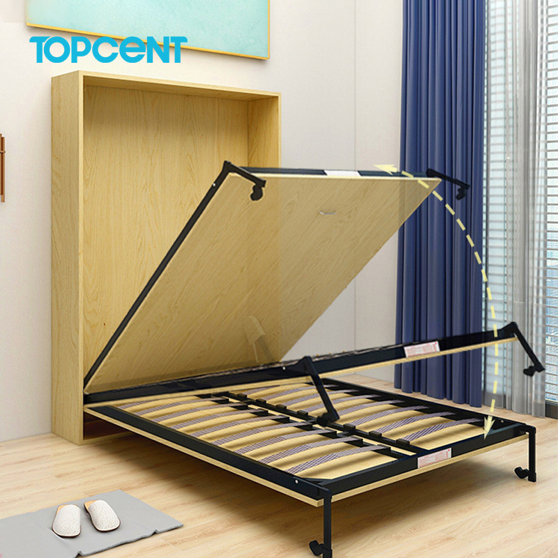 TOPCENT hidden horizontal wall beds space saving  vertical wall bed folding murphy wall bed mechanism