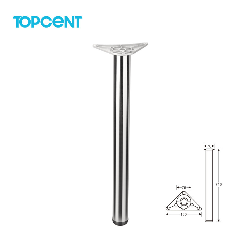 TOPCENT chrome stainless steel bar coffee dining metal folding adjustable telescopic furniture table legs