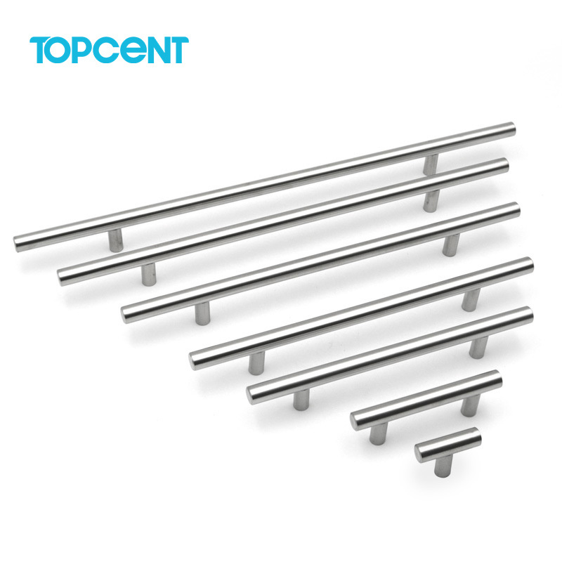 TOPCENT kitchen hardware stainless steel  cupboard door handle bedroom cabinet drawer furniture  t bar handles