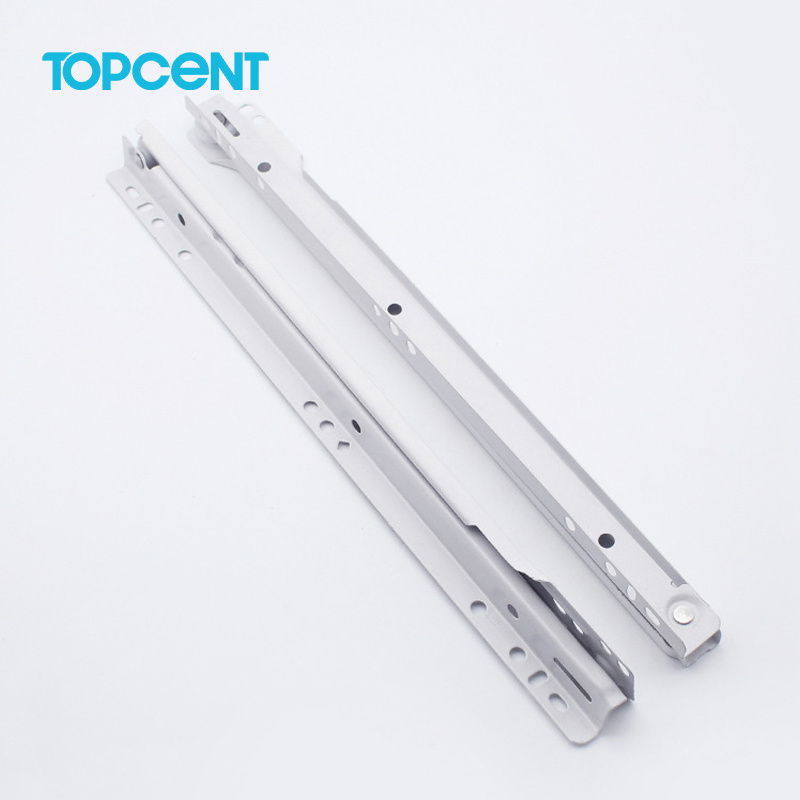 TOPCENT Furniture Hardware cabinet rails roller drawer runner telescopic channel drawer slides with roller