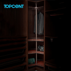 TOPCENT three layers rotating clothes rack wardrobe accessories with trousers rack wardrobe corner clothes storage basket