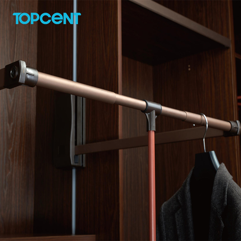 Topcent Hanger Lift Large Pull-Down Closet Wardrobe Pull Down Wardrobe Rail Lift with Adjustable Width