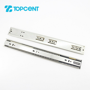 Topcent center mount telescopic ball bearing 45mm soft close drawer slide soft closing drawer slide