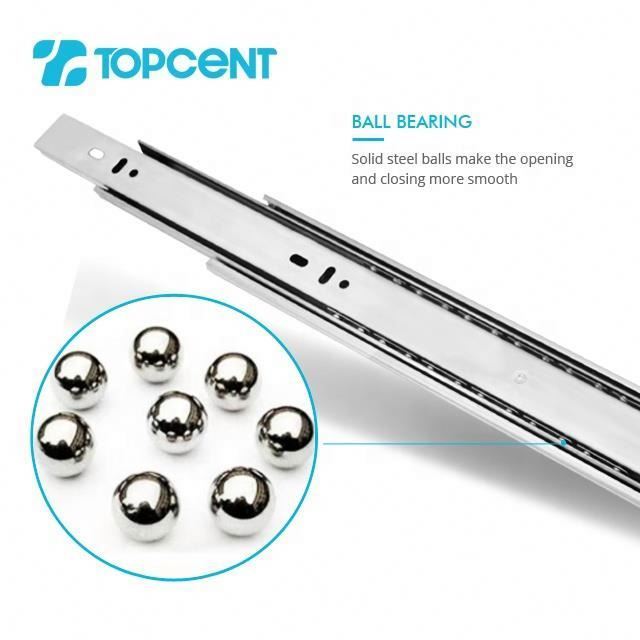 Wholesale Furniture Hardware Cabinet Accessories Drawer Rail Ball Bearing Telescopic Drawer Slide