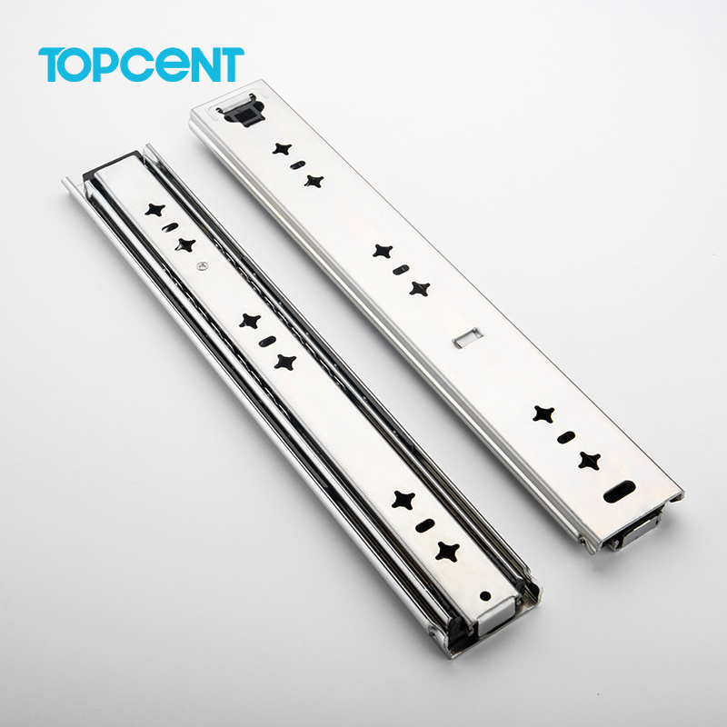 Topcnet Full Extension Kitchen Stainless Steel Drawer Slide Channel Side Mount Heavy Duty Soft Close Drawer Slide