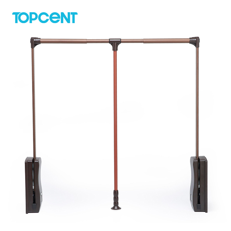 Topcent Wardrobe clothes lifter Hydraulic Heavy Duty Soft Close Pull Down Wardrobe Lift Organizer