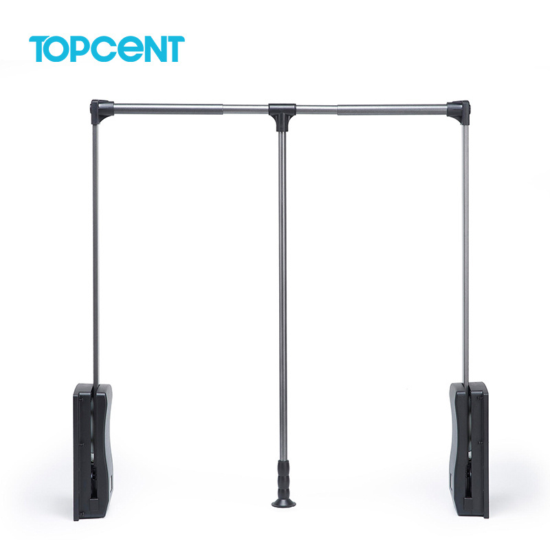 Topcent Wardrobe clothes lifter Hydraulic Heavy Duty Soft Close Pull Down Wardrobe Lift Organizer