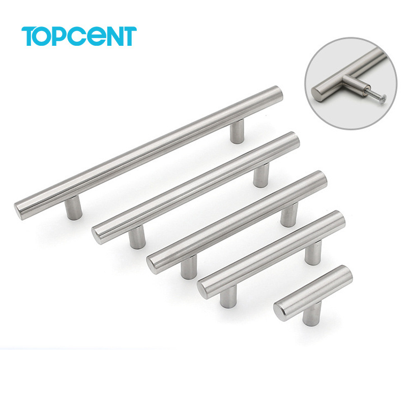 Topcent Furniture T bar Cabinet Door Handle Stainless Steel Pulls Knobs Kitchen Drawer Handles