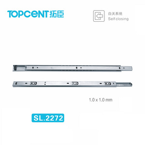 Tocpent 27mm Side Mount Ball Bearing Drawer Runners Telescopic Channel Plastic Furniture Drawer Slides