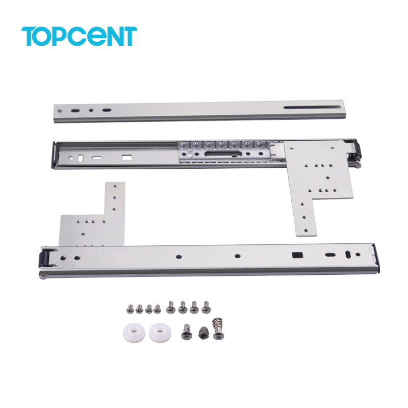 Topcent Wholesale Cabinet Pocket Door System 35mm Ball Bearing Sliding Rail Furniture Drawer Lifter Sliders Pocket Door Slide