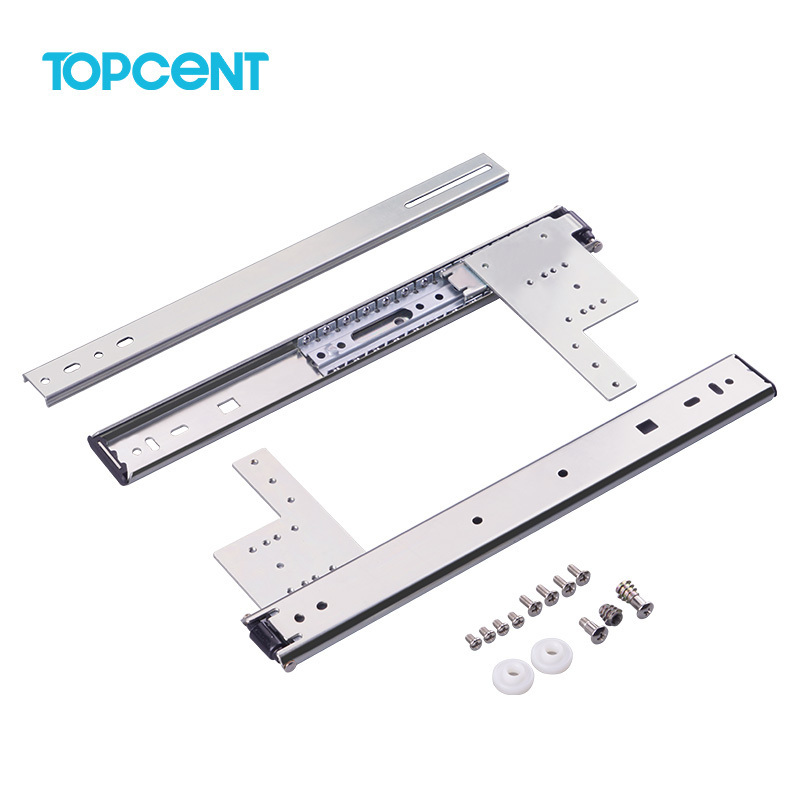 Topcent Wholesale Cabinet Pocket Door System 35mm Ball Bearing Sliding Rail Furniture Drawer Lifter Sliders Pocket Door Slide