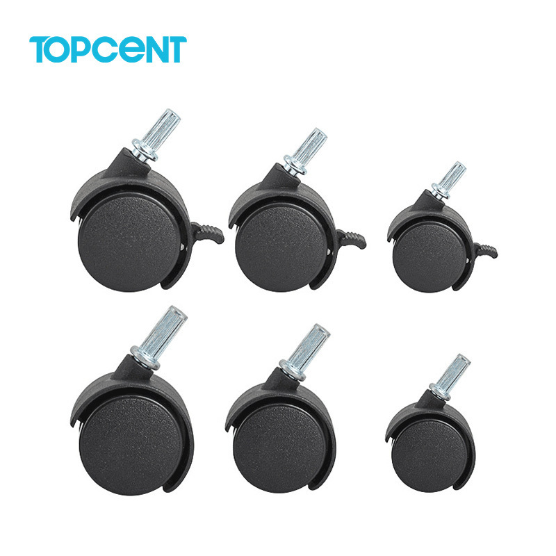 TOPCENT Hot Sale 2/3/4 Inch Light Duty Furniture casters Office Chair PU Caster Wheels OEM